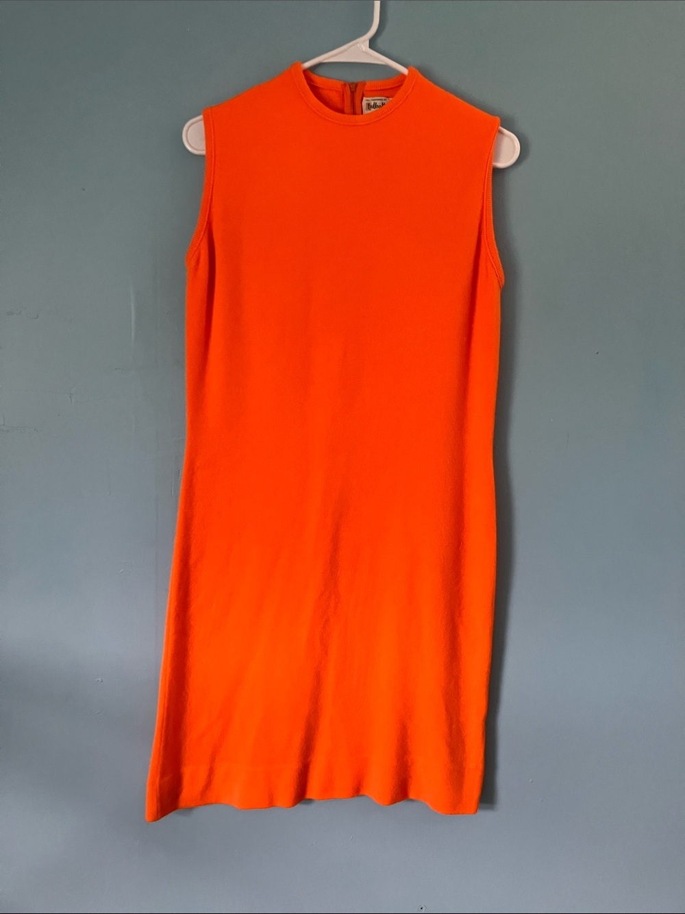 Vintage Sleeveless Mini Dress in Bright Orange